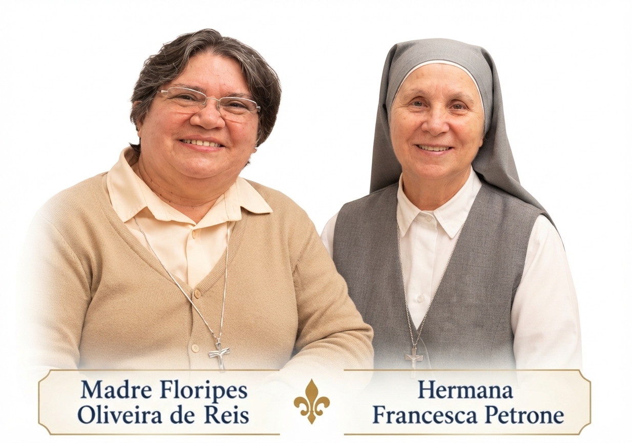 Madre María Floripes de Oliveira Reis, Madre General, junto a la Hna. María Francesca Petrone, Vicaria General